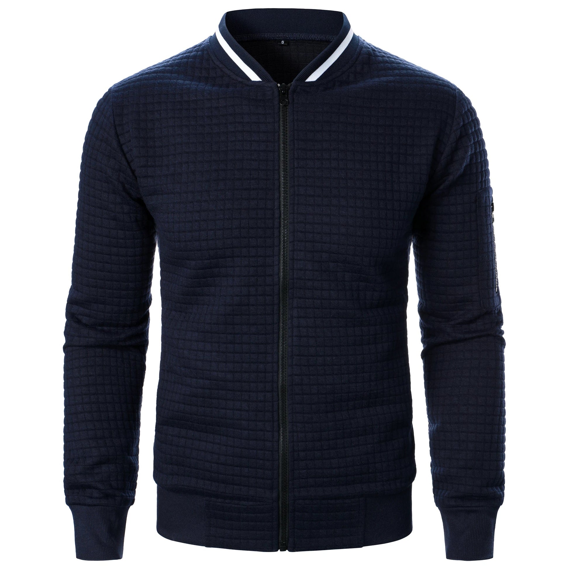 The Harlow - Cardigan ajusté en coton avec fermeture éclair pour homme