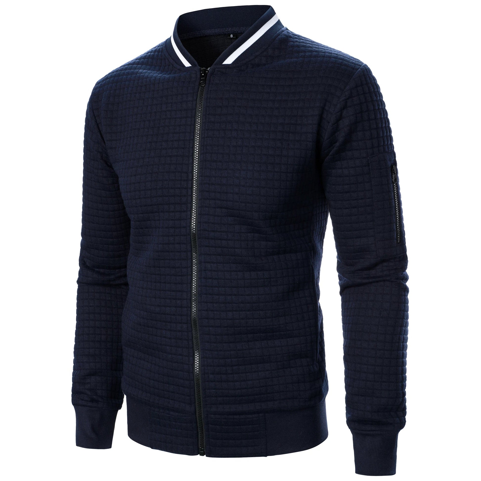 The Harlow - Cardigan ajusté en coton avec fermeture éclair pour homme