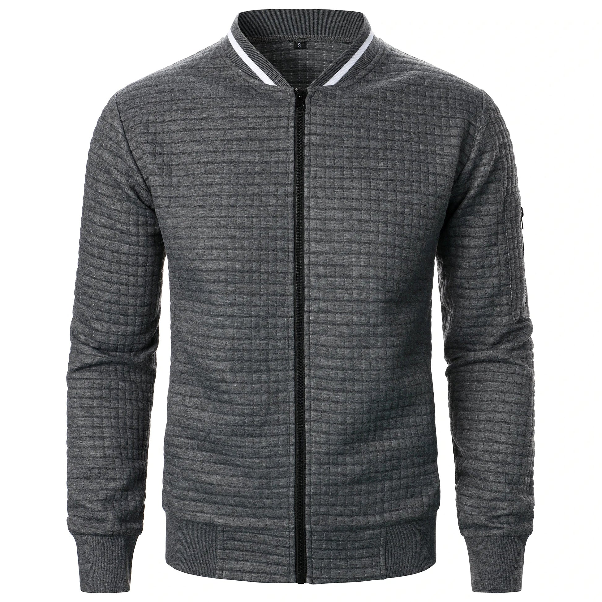 The Harlow - Cardigan ajusté en coton avec fermeture éclair pour homme