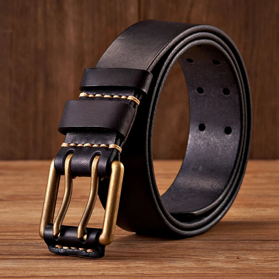 The Lancaster Belt – Design en Cuir Vintage à Double Pince