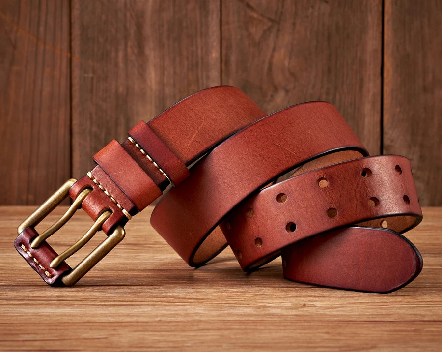 The Lancaster Belt – Design en Cuir Vintage à Double Pince