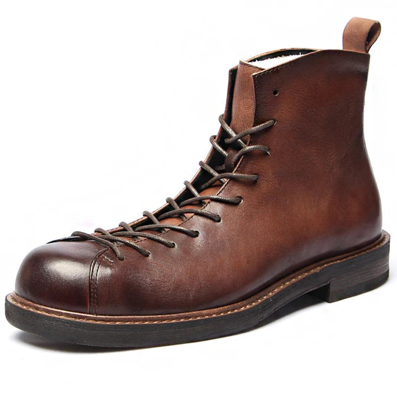 The Cranleigh - Bottes en Cuir Rustiques à Lacets pour Hommes