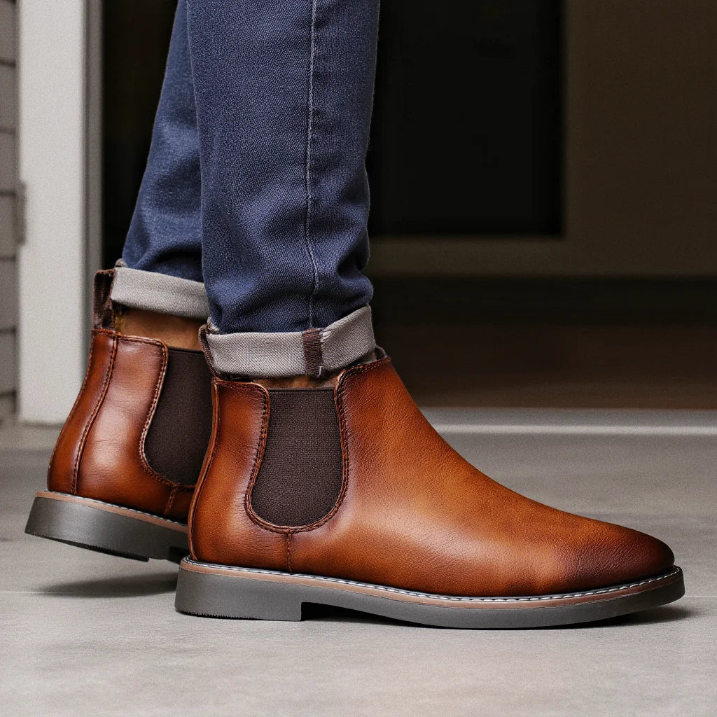 The Staffordshire Bottines Chelsea classiques en cuir pour hommes
