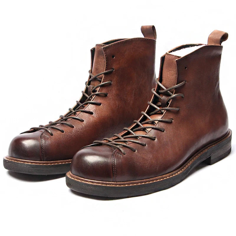 The Cranleigh - Bottes en Cuir Rustiques à Lacets pour Hommes