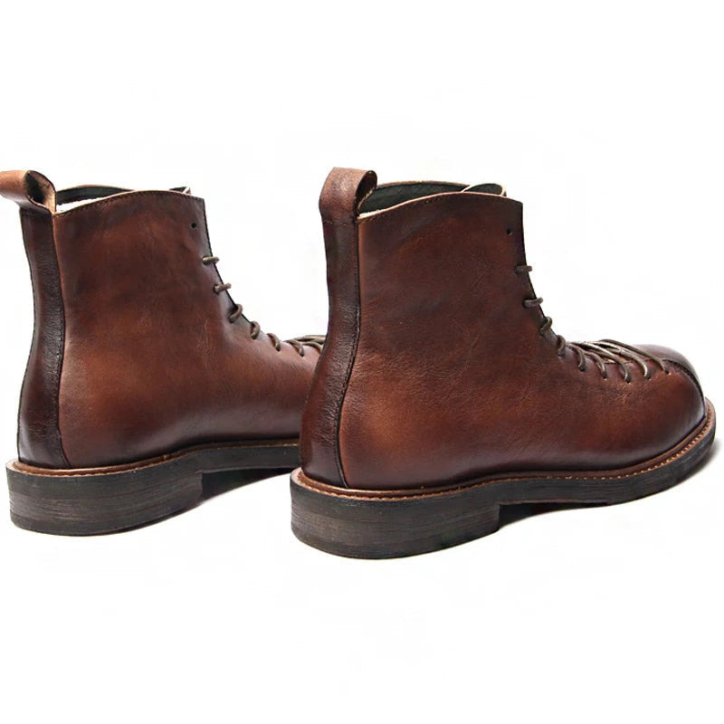 The Cranleigh - Bottes en Cuir Rustiques à Lacets pour Hommes