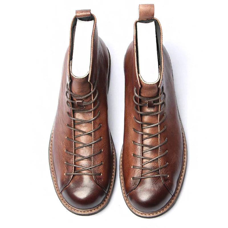 The Cranleigh - Bottes en Cuir Rustiques à Lacets pour Hommes