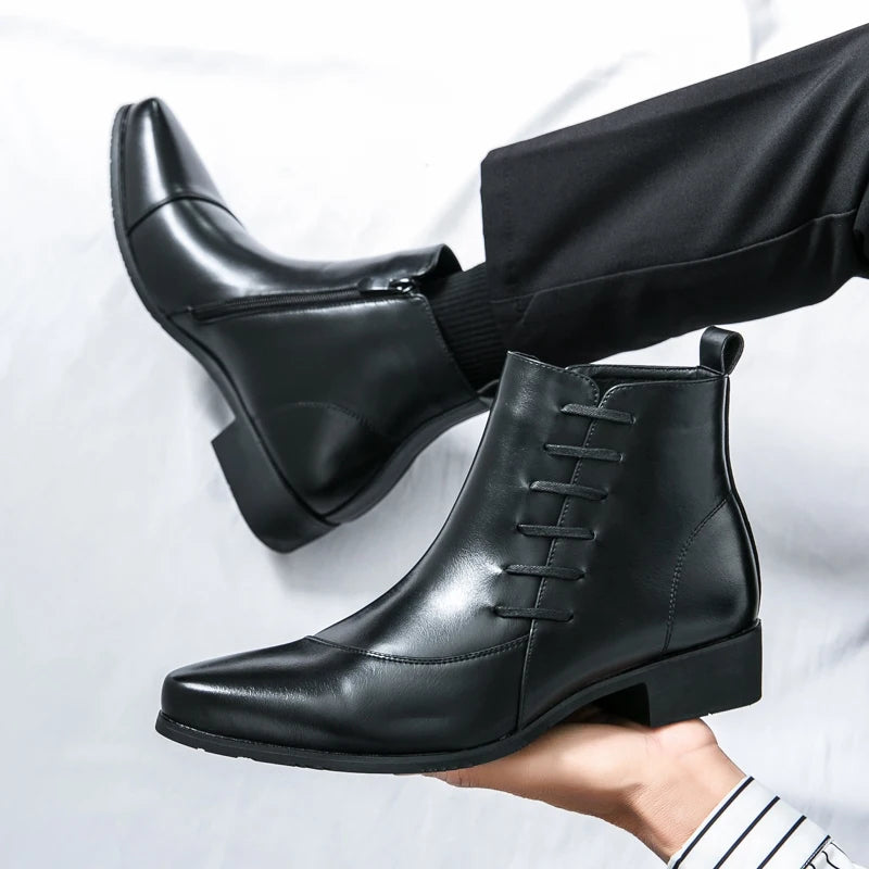 The Paisley - Bottes Chelsea à Lacets en Cuir Poli pour Hommes