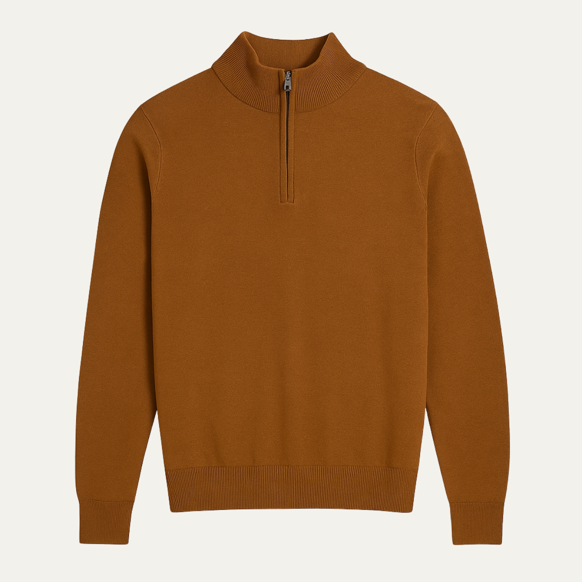 The Elmwood - Pull en tricot à col haut et fermeture éclair quart de longueur pour homme