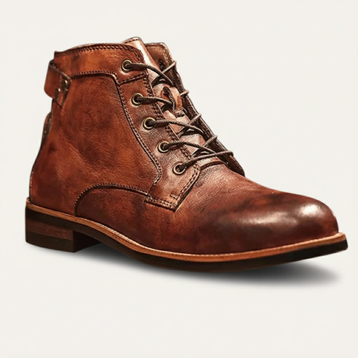 The Lucca Bottines Vintage en Cuir à Lacets pour Homme