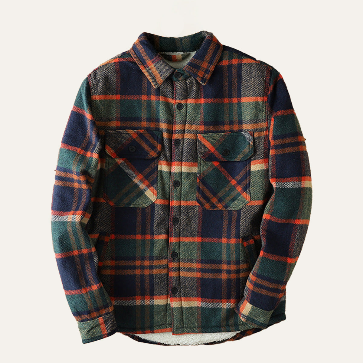 The Ryde Veste chemise à carreaux doublée en polaire pour homme – Surchemise chaude en flanelle