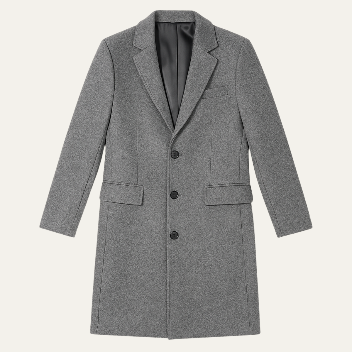 The Ravenswood - Manteau long en laine mélangée à simple boutonnage pour homme