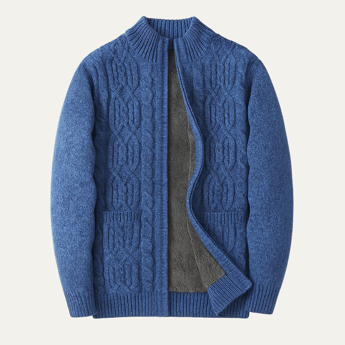 The Bellagio - Cardigan épais et chaud en laine polaire tricotée pour homme
