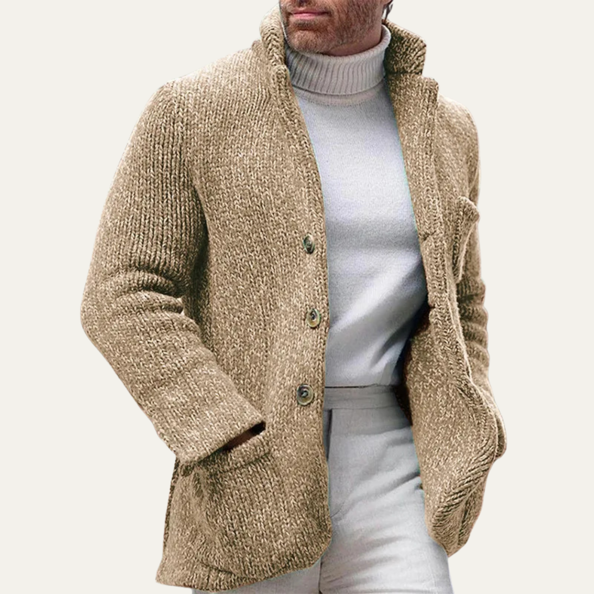 The Pemberton - Cardigan en maille élégant et décontracté pour homme pour l'hiver