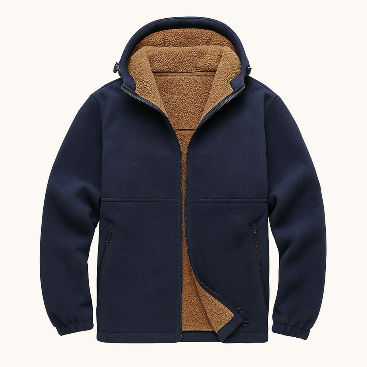 The Harriman - Sweat à capuche zippé en polaire doux et chaud pour homme