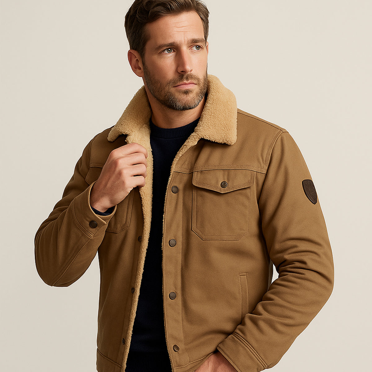 The York - Manteau d'Hiver en Fleece Doublé pour Hommes