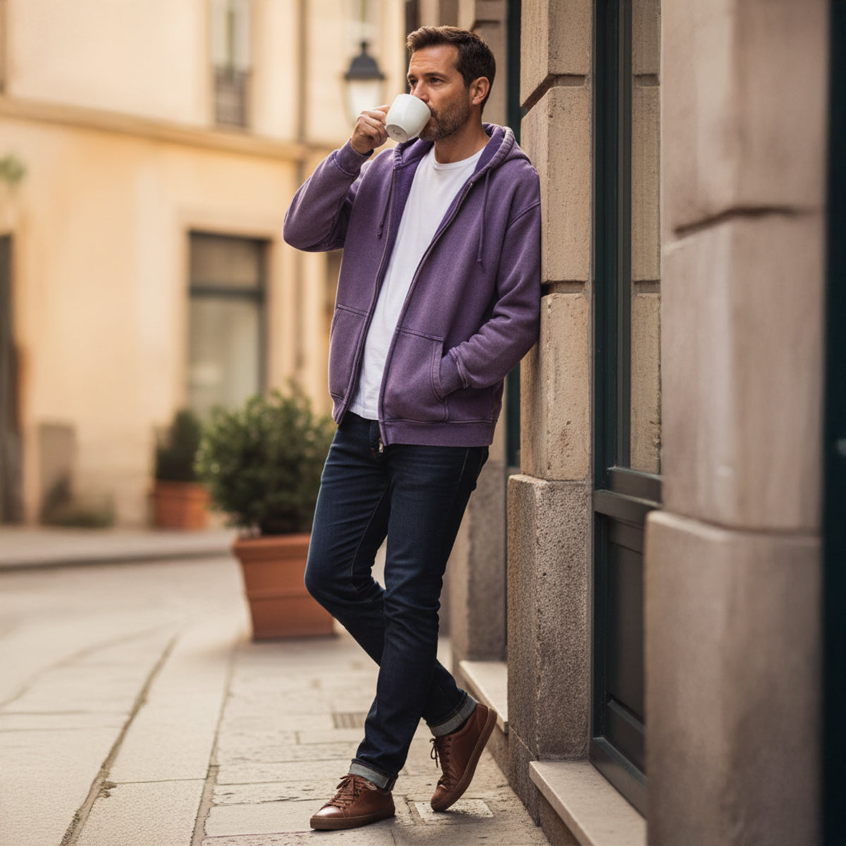The Porto Cesareo Sweat à capuche oversize vintage délavé pour homme