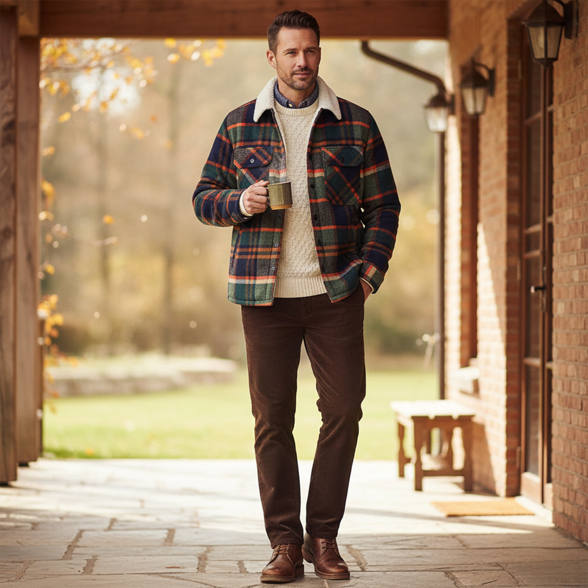 The Ryde Veste chemise à carreaux doublée en polaire pour homme – Surchemise chaude en flanelle