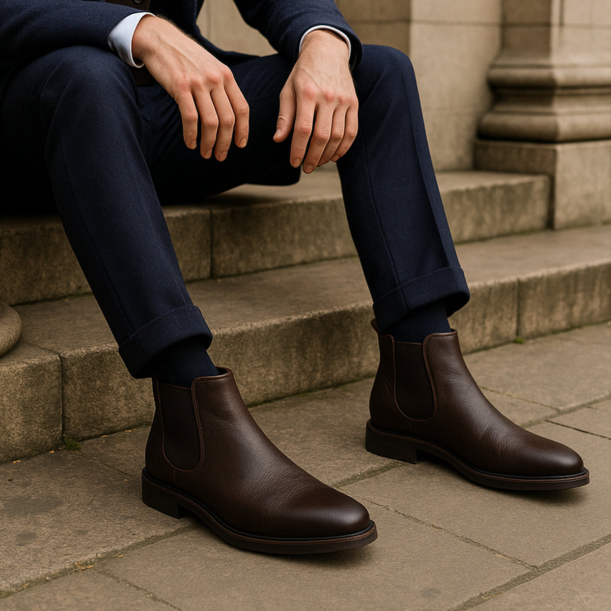 The Staffordshire Bottines Chelsea classiques en cuir pour hommes
