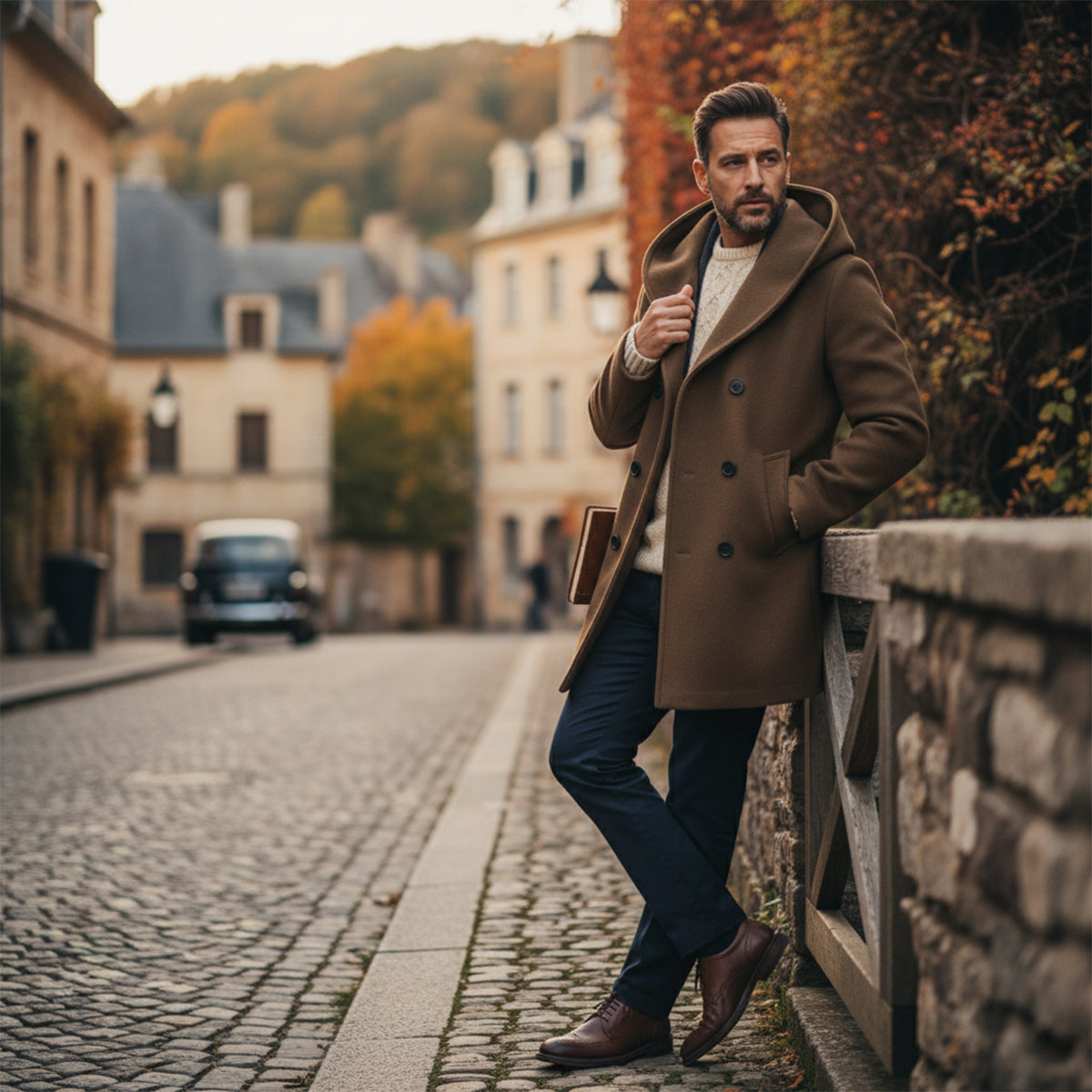 The Bonassola - Trench-coat à capuche et double boutonnage pour homme