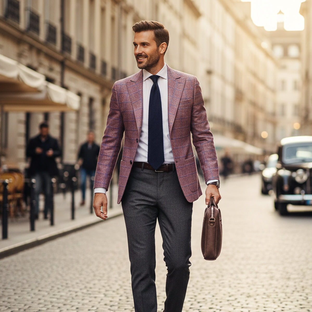 The Garda Porto - Veste Blazer à Carreaux à Double Boutonnage pour Hommes