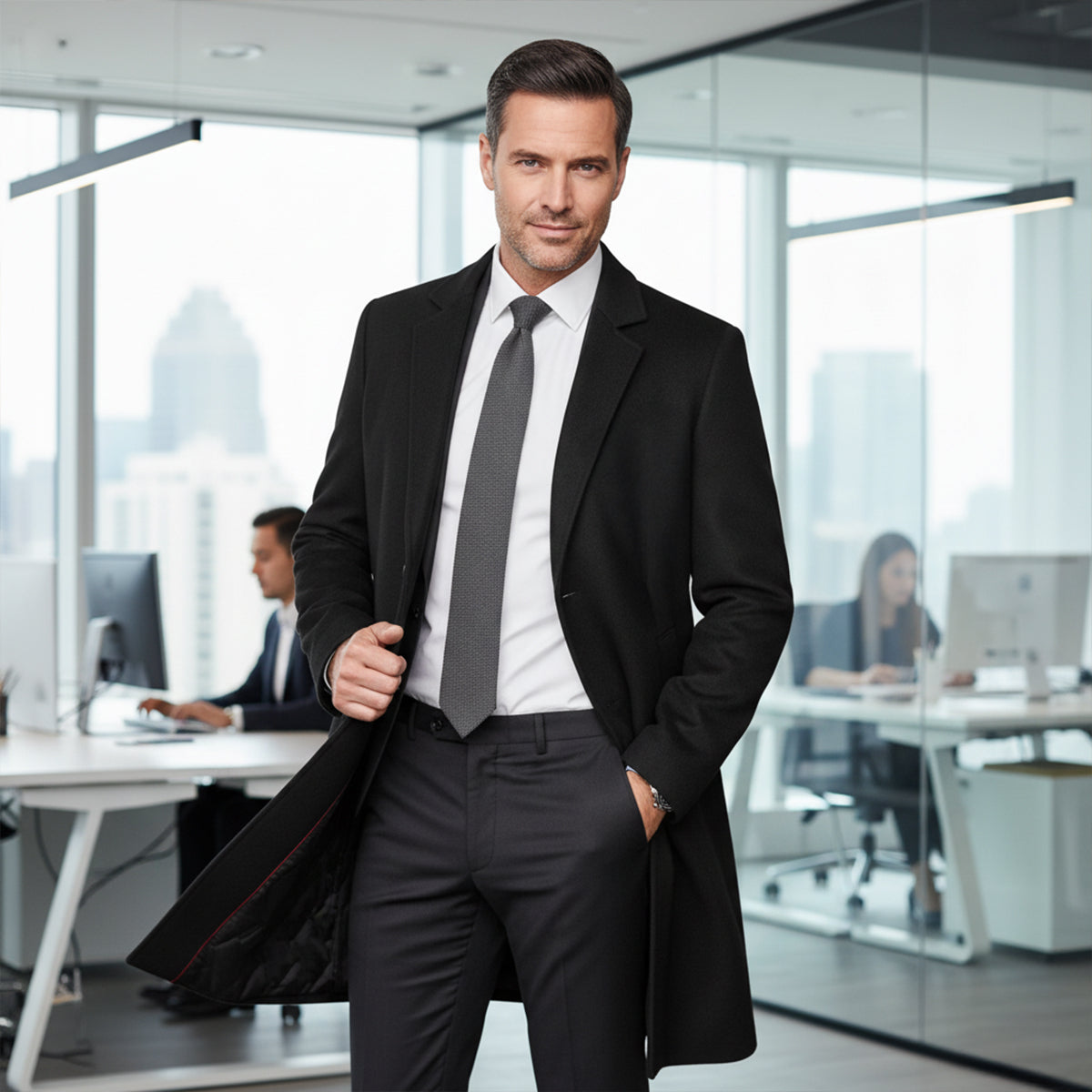 The Canterbury - Veste d'Hiver en Laine Longue Sophistiquée pour Hommes