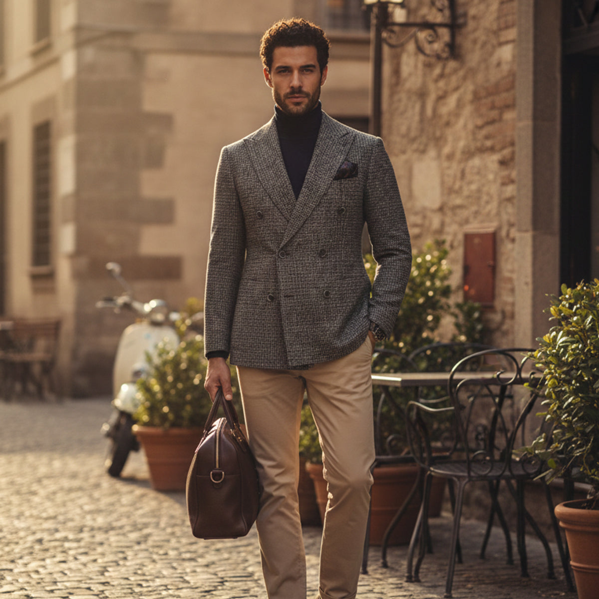 The Garda Porto - Veste Blazer à Carreaux à Double Boutonnage pour Hommes