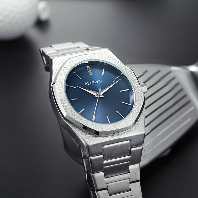 The Sicilia Montre-bracelet de luxe pour homme en acier inoxydable à quartz