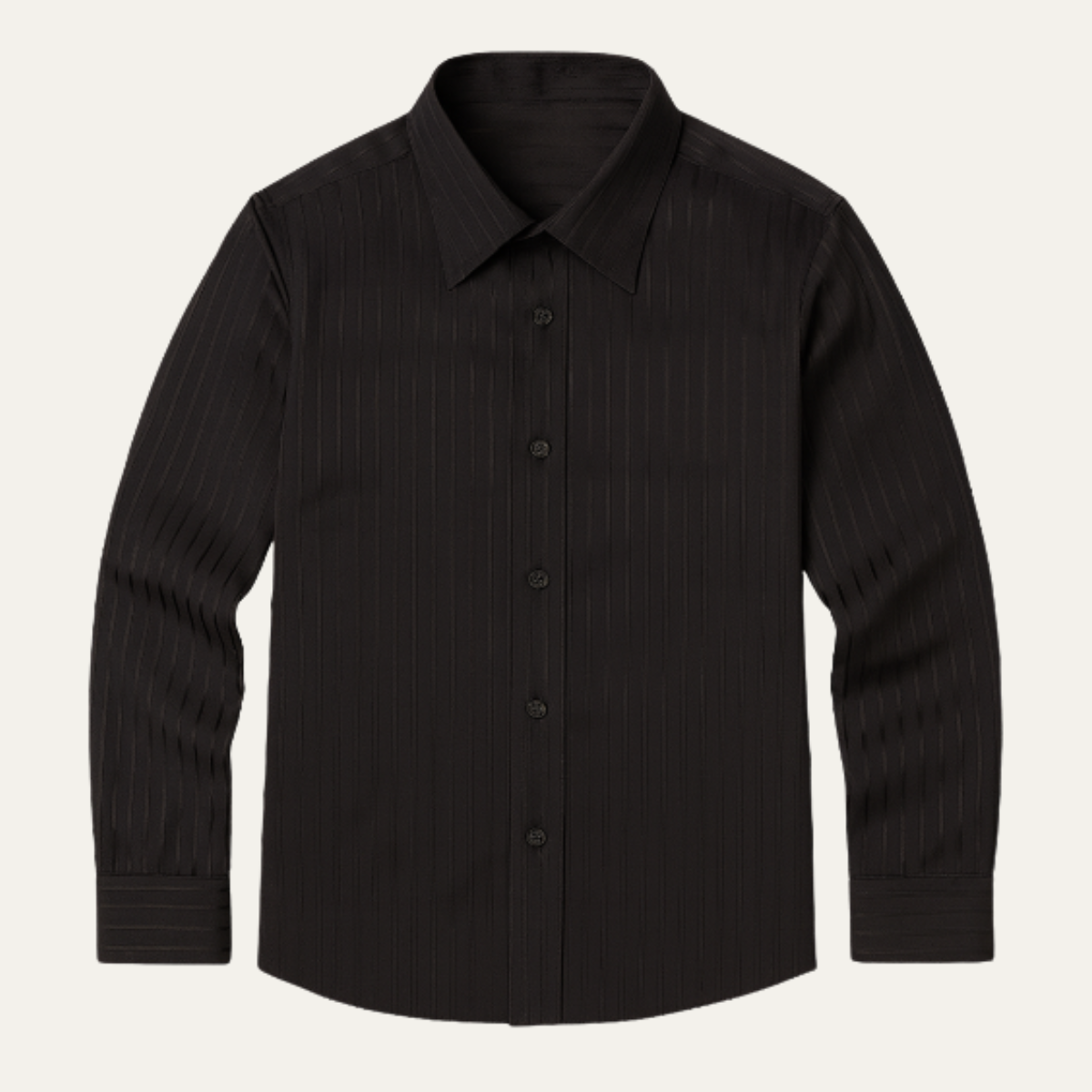 The Palermo - Chemise de Costume Formelle à Boutons Plissée Texturée pour Homme – Noir