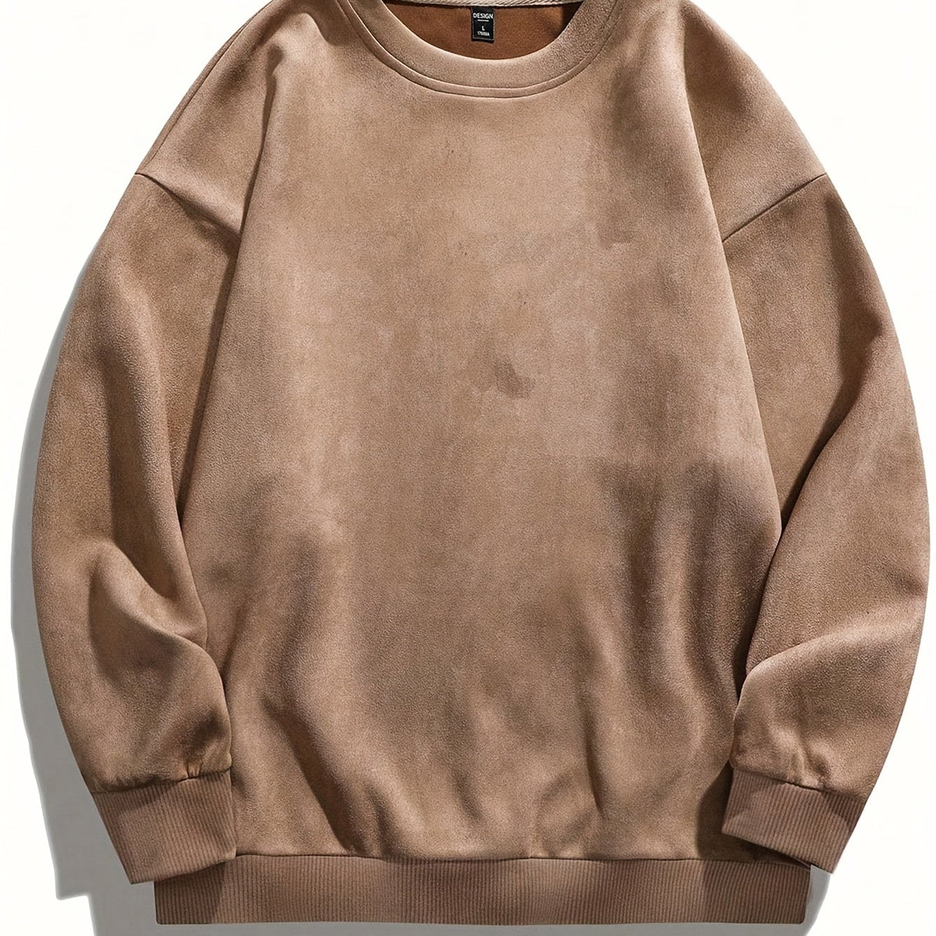 The Portofino Sweat-shirt décontracté à col rond et manches longues en daim pour homme