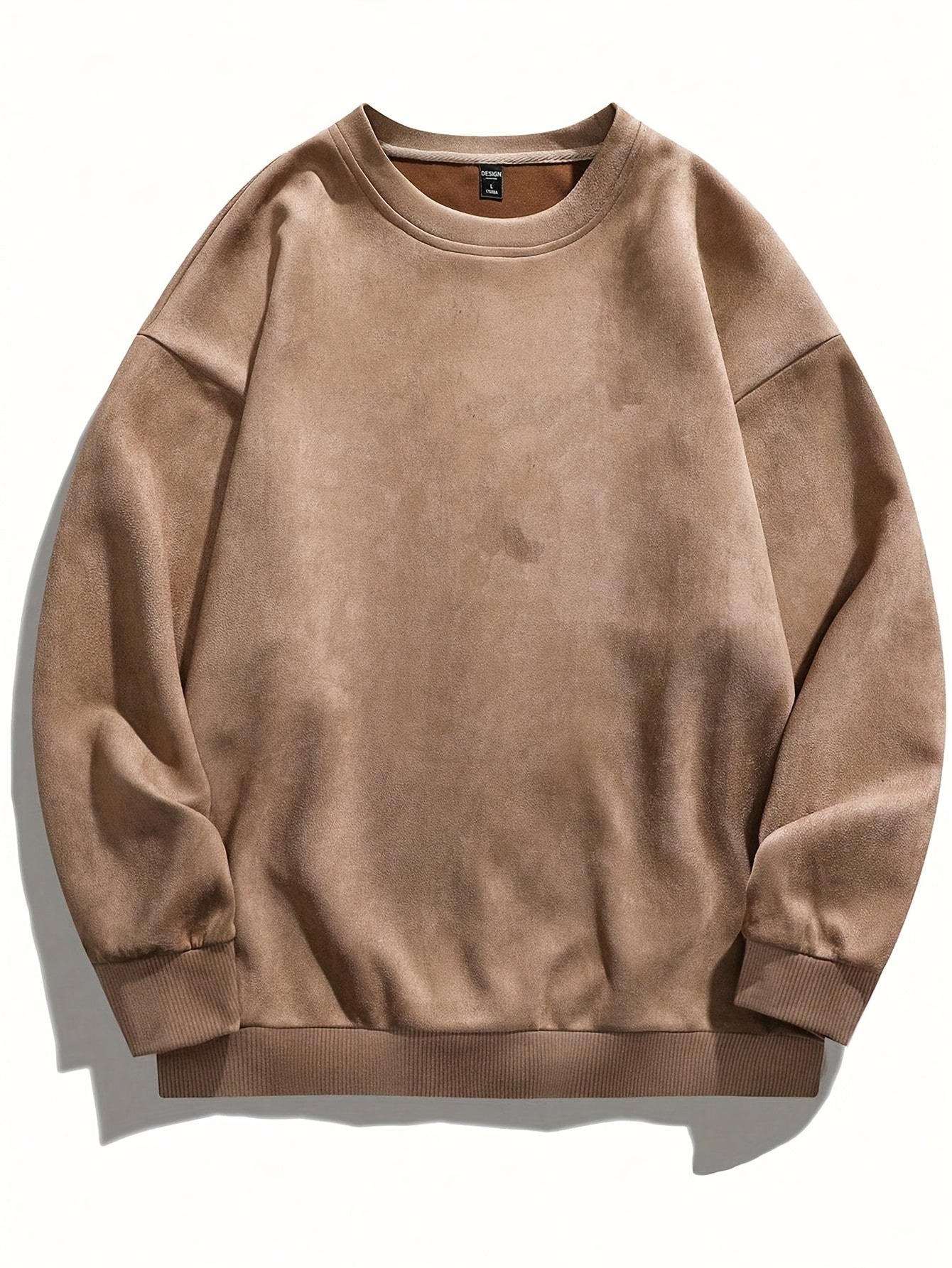 The Portofino Sweat-shirt décontracté à col rond et manches longues en daim pour homme