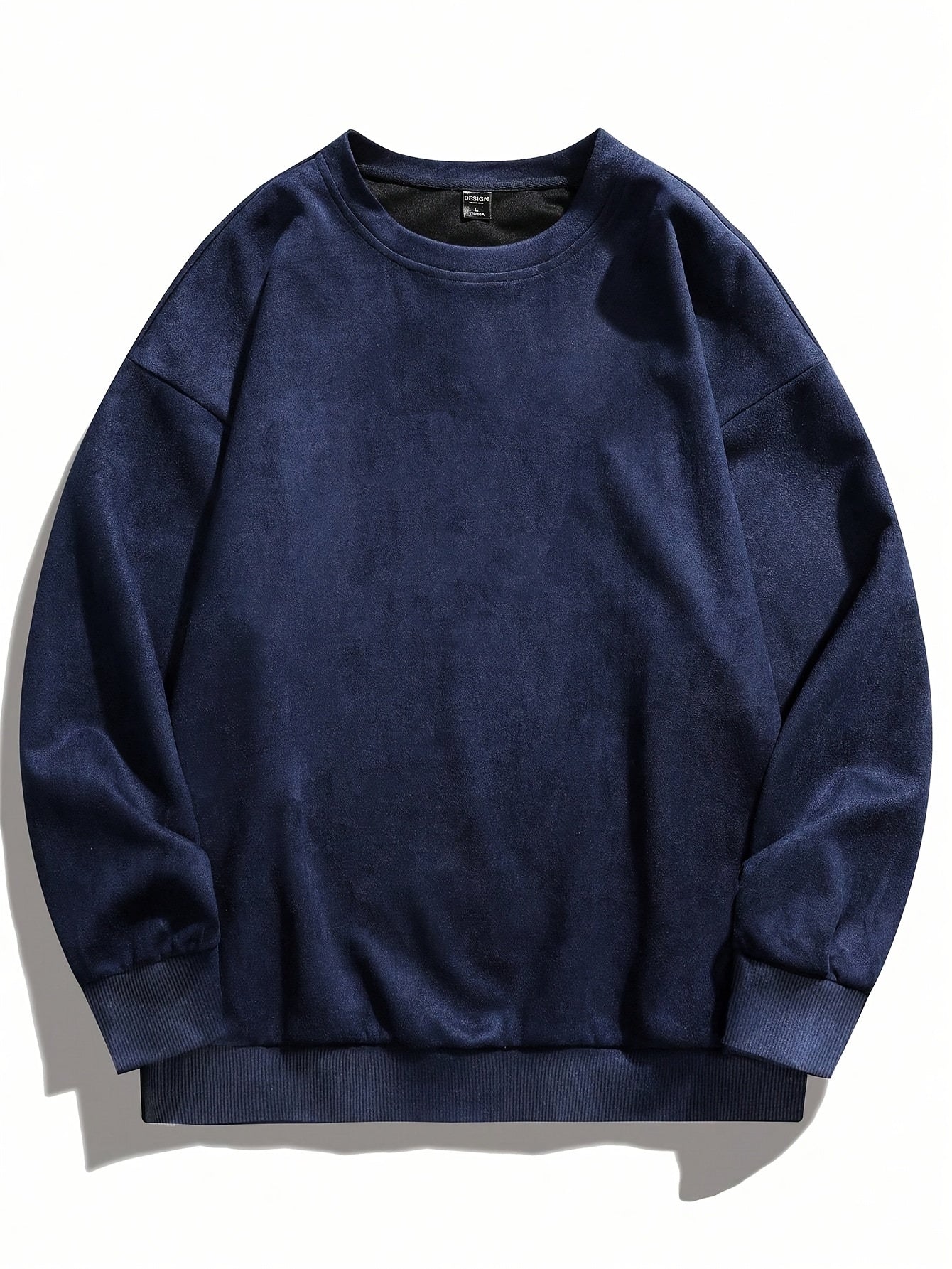 The Portofino Sweat-shirt décontracté à col rond et manches longues en daim pour homme