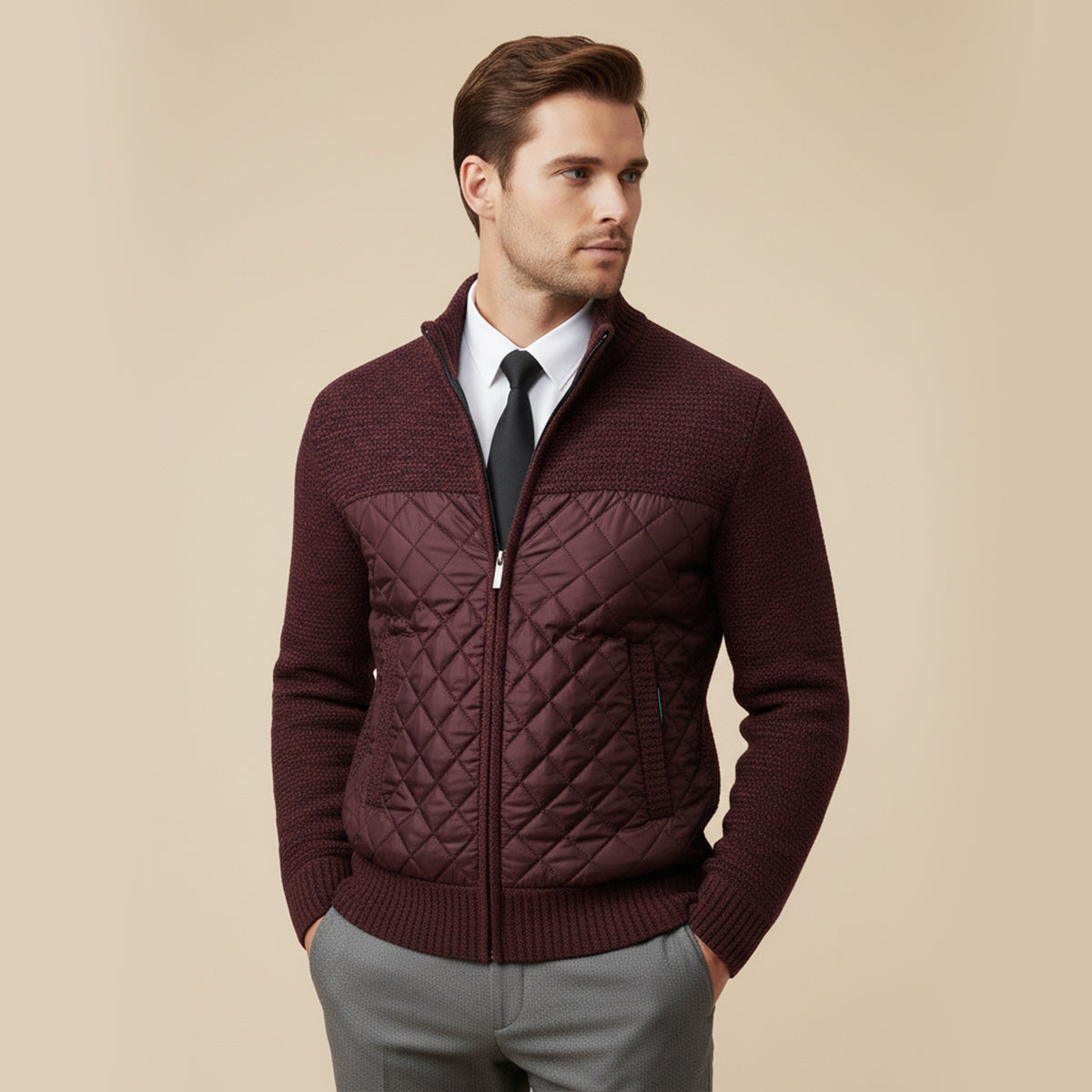 The Monopoli Veste zippée matelassée en maille pour homme