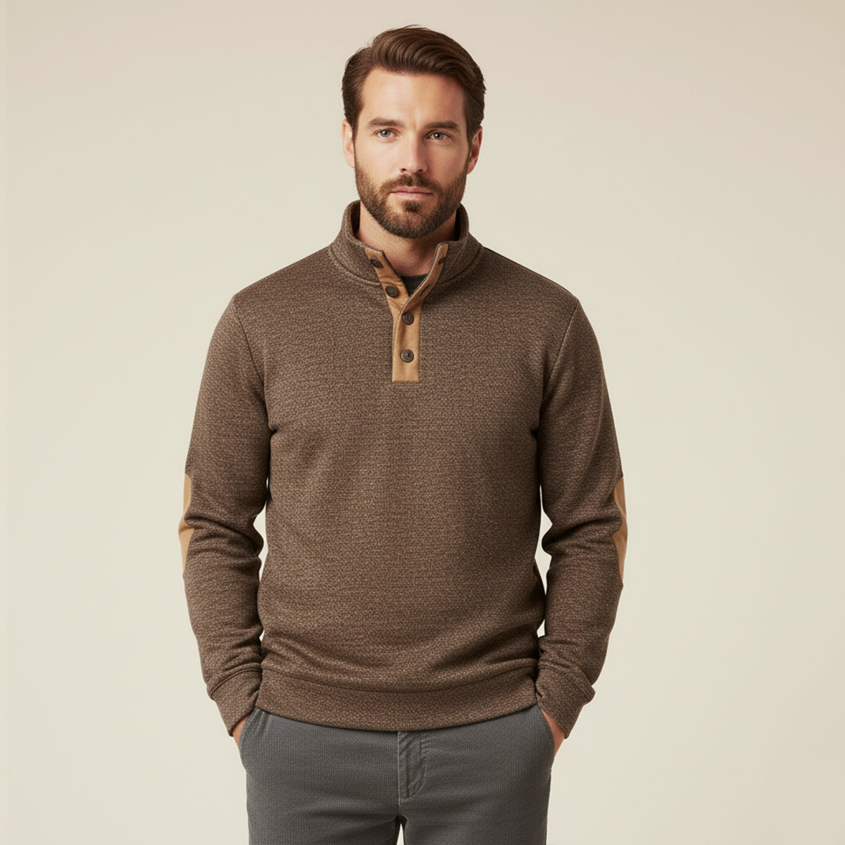 The Recanati Pull chaud à fermeture éclair, longueur quart de manche, pour homme