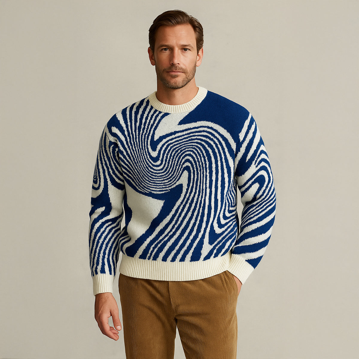 The Paris - Pull en laine mérinos jacquard haut de gamme pour homme