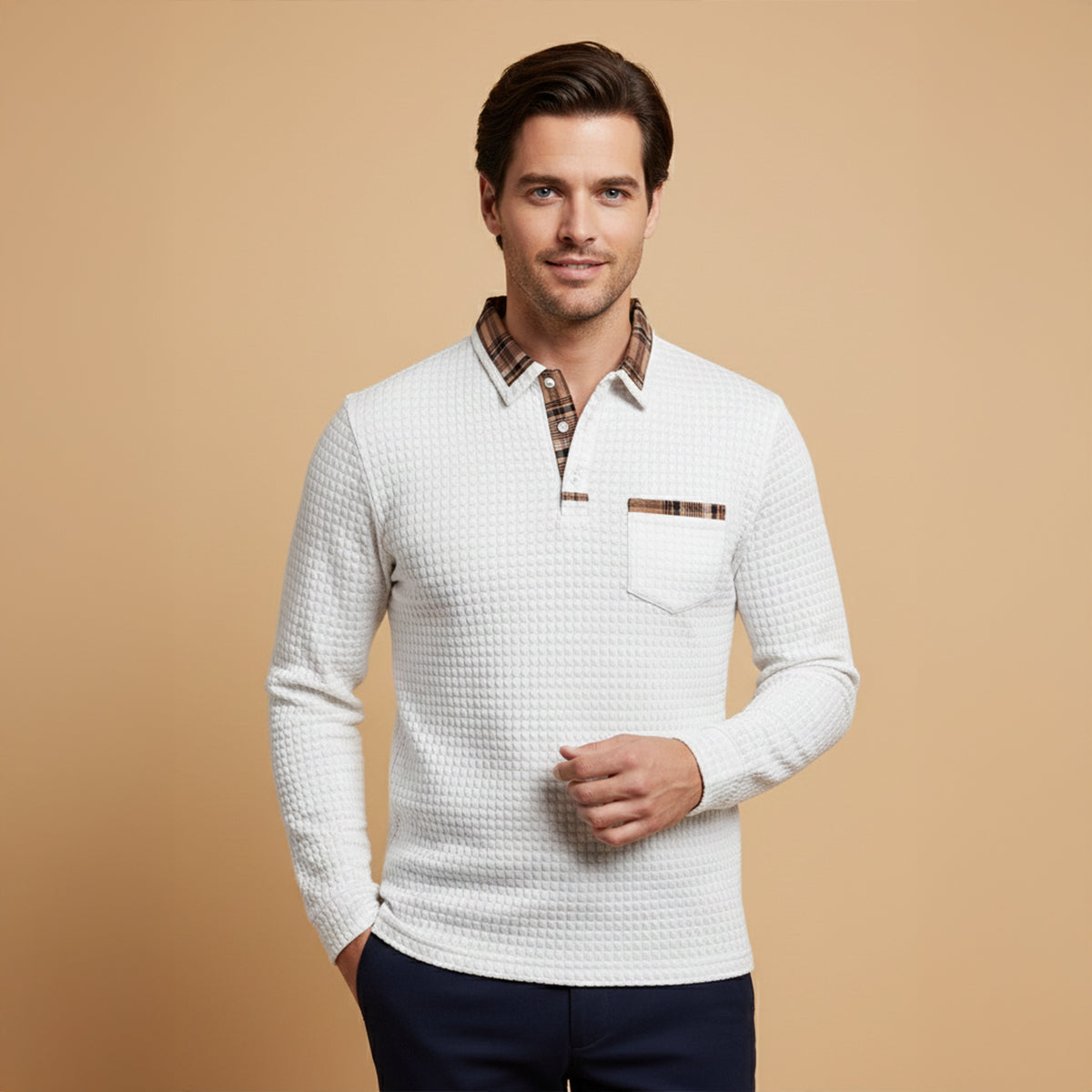 The Saturnia - Pull Polo en Maille Waffle pour Homme