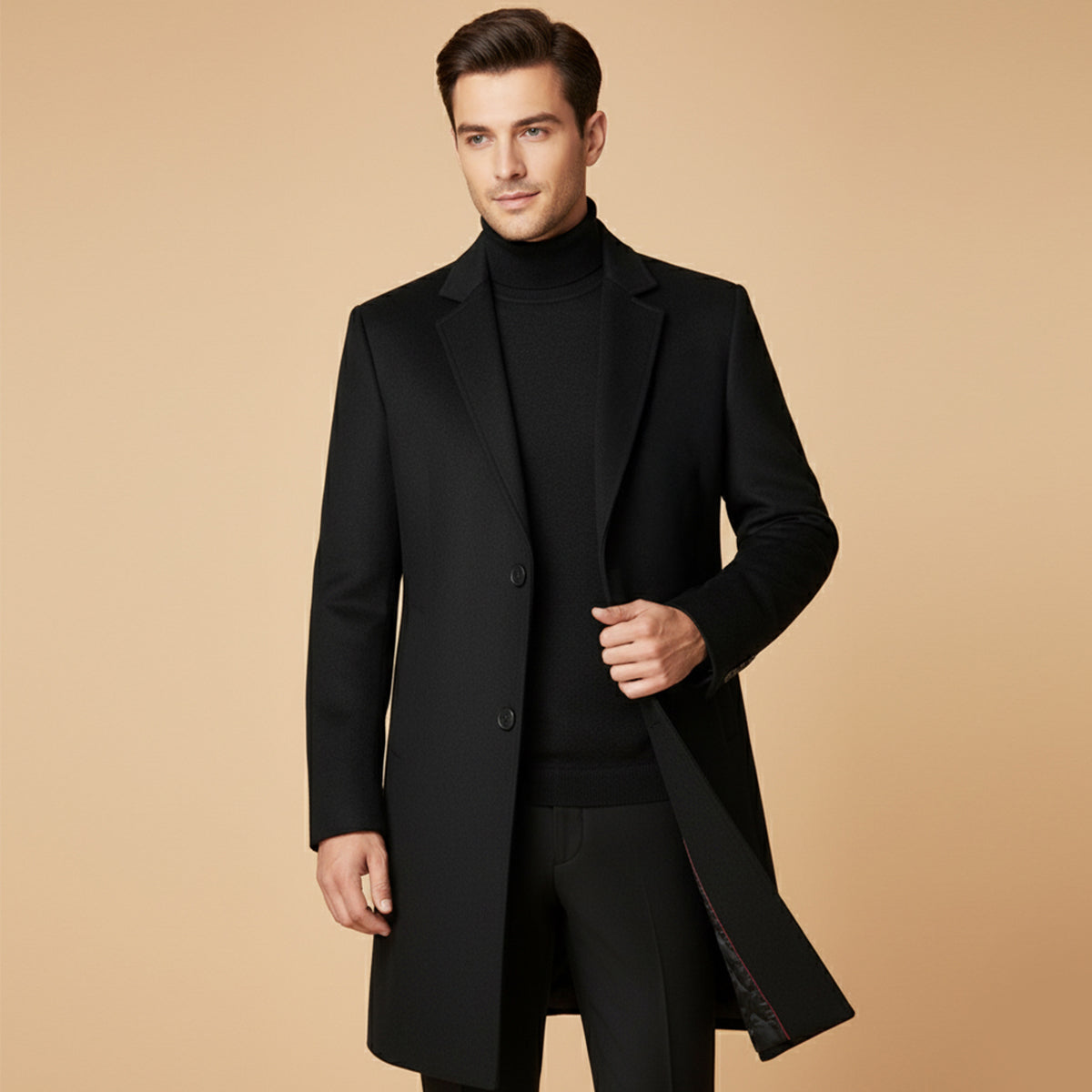 The Canterbury Veste d’hiver longue en laine sophistiquée pour homme