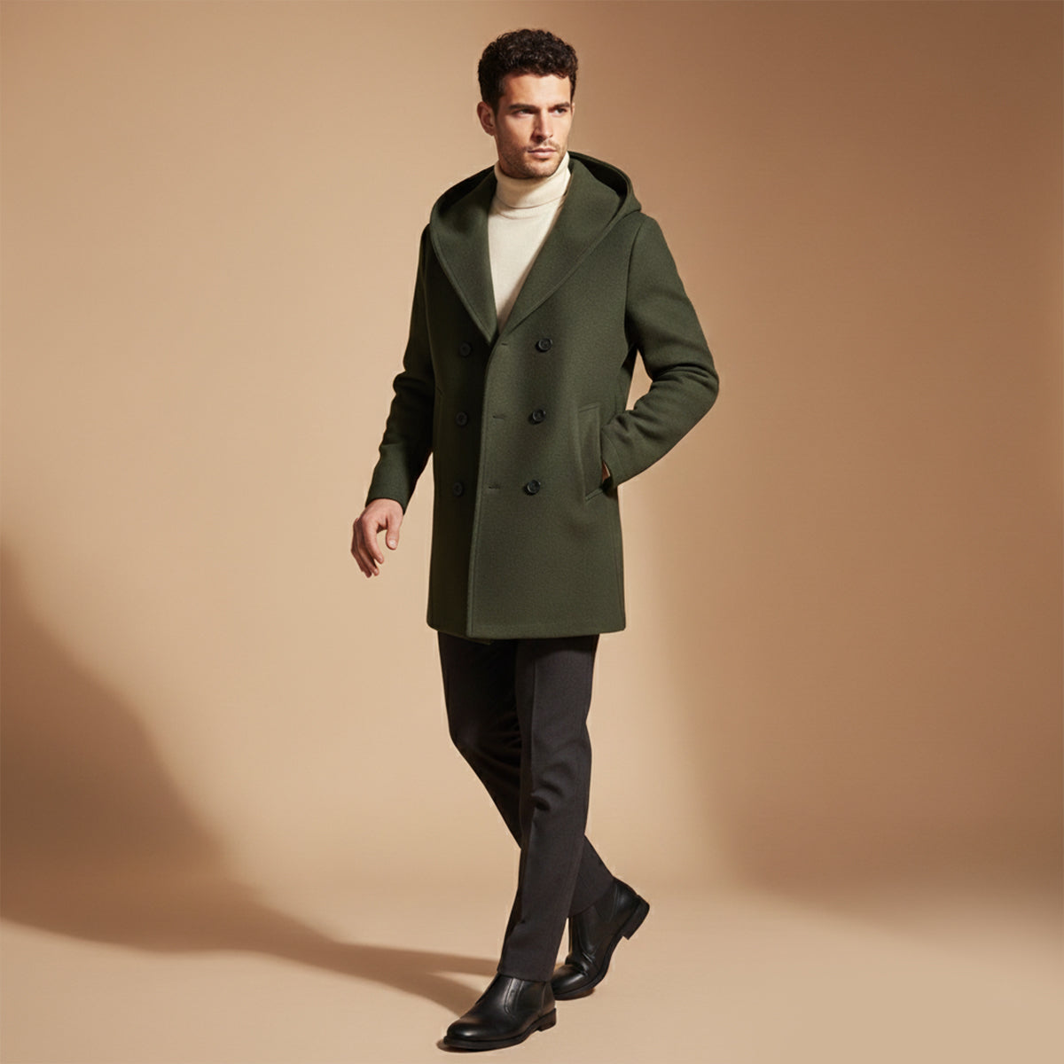 The Bonassola - Trench-coat à capuche et double boutonnage pour homme