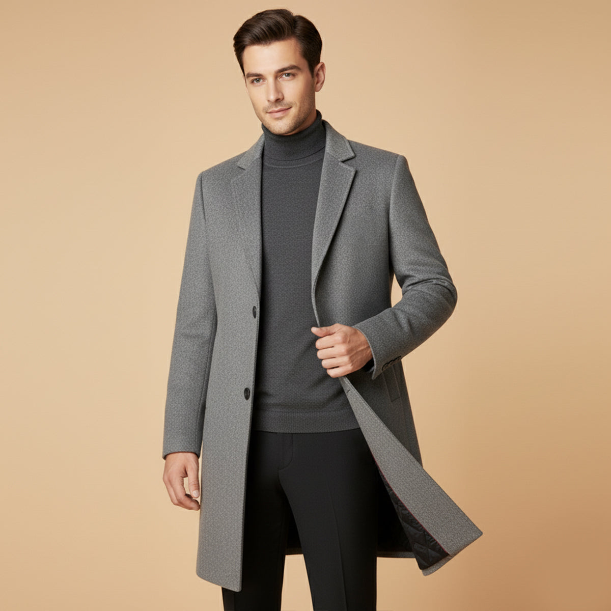 The Canterbury - Veste d'Hiver en Laine Longue Sophistiquée pour Hommes