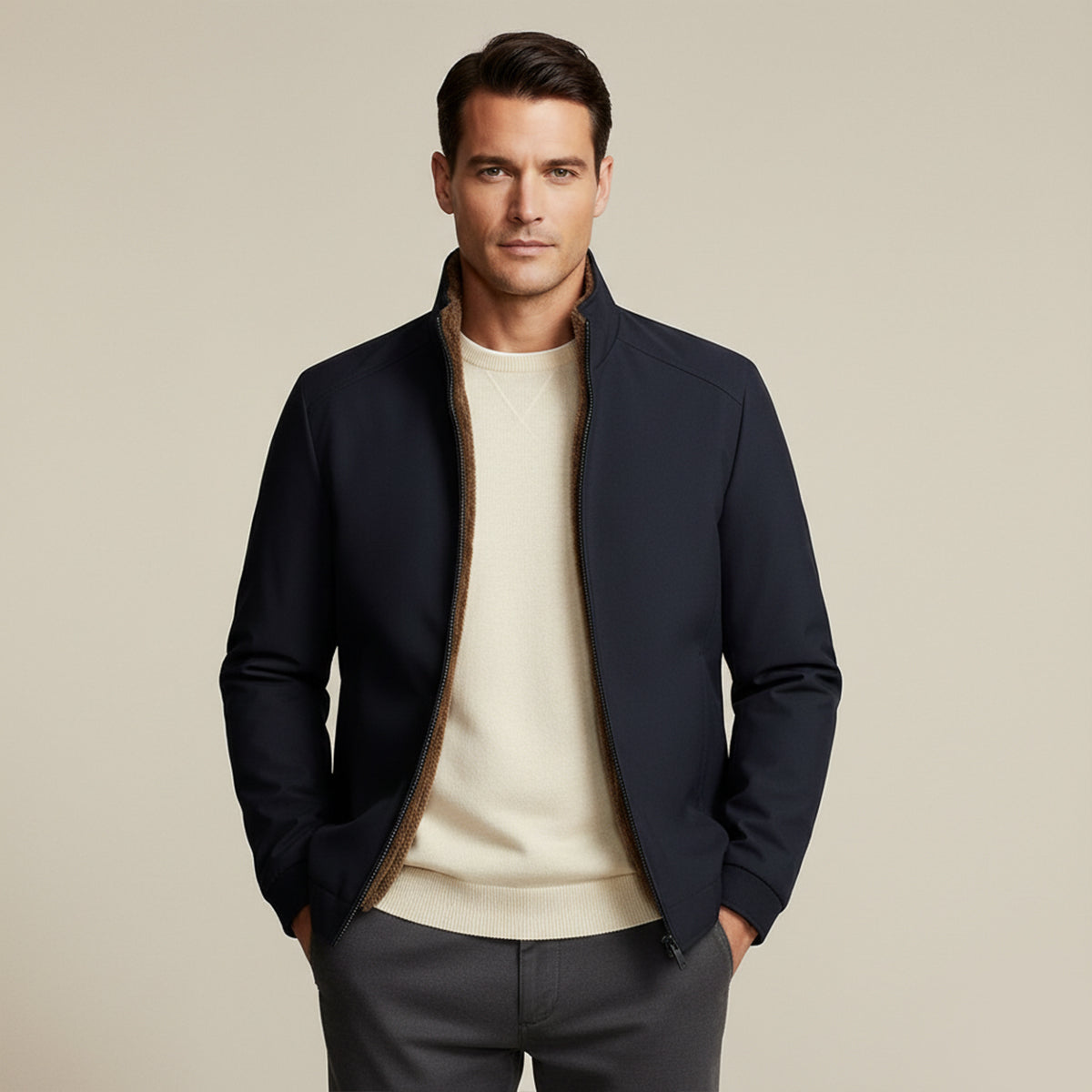 The Glasgow Veste d'hiver doublée en polaire pour homme - Manteau thermique imperméable