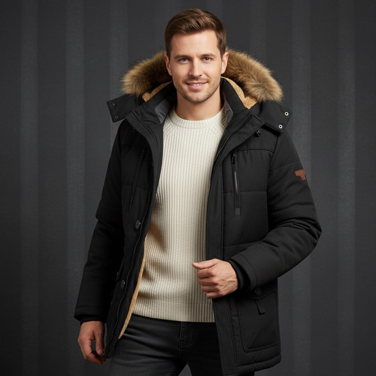The Westminster - Parka d'hiver chaude pour homme avec doublure en polaire