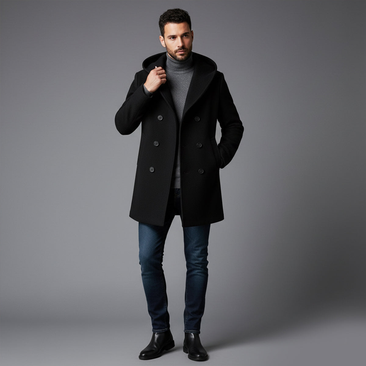 The Bonassola - Trench-coat à capuche et double boutonnage pour homme