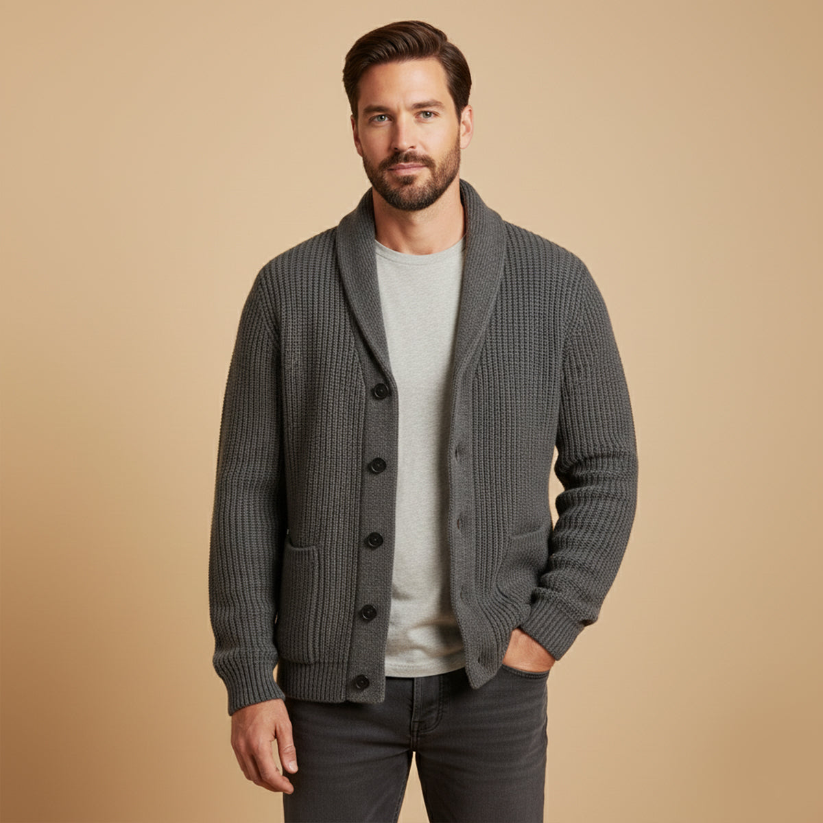 The Venezia - Cardigan Chunky à Col Châle pour Hommes