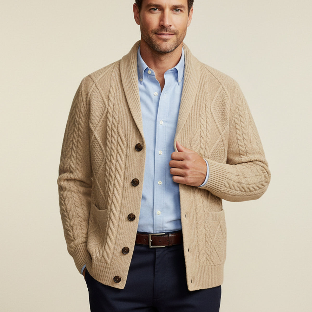 The Winchester Cardigan 100 % cachemire pour homme