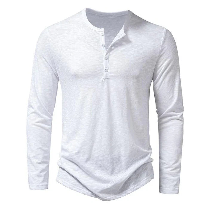 The Otranto Chemise Henley décontractée à manches longues pour homme