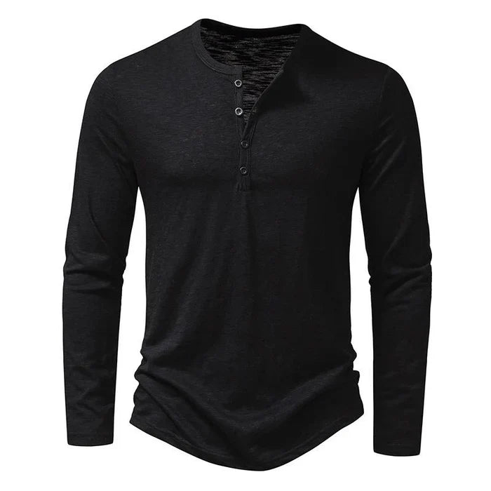 The Otranto Chemise Henley décontractée à manches longues pour homme