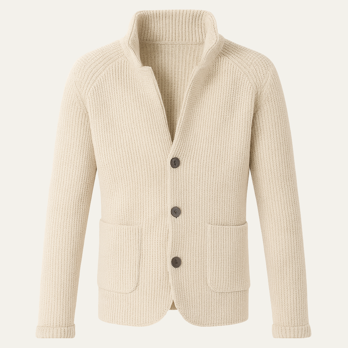 The Whitfield - Cardigan Boutonné Trandy à Col Montant pour Homme